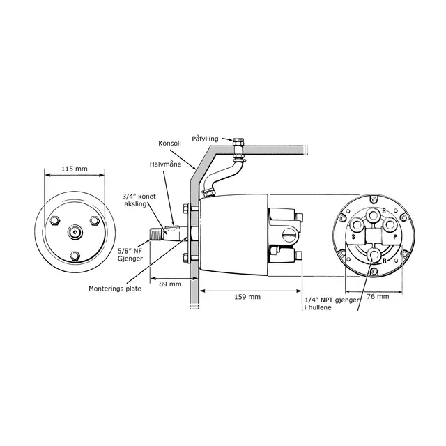 TELEFLEX Rattpumpe SeaStar, 49cm3 HH5265 - Bakmontert 