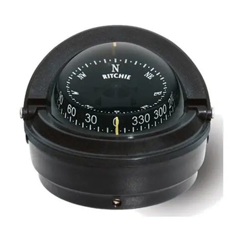 RITCHIE Flatmontert kompass S87 Sort - Rose: 76mm 