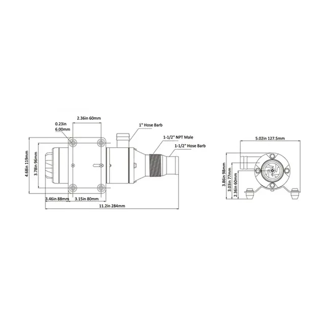 SEAFLO Septik kvernepumpe, 24V 45L pr.min 
