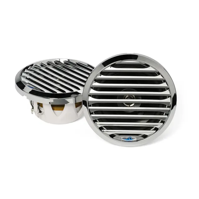 Aquatic høyttaler 6, 5", Chrome høyttalersett med krom grill. 