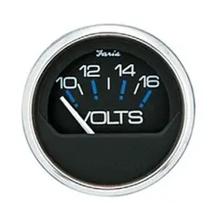 FARIA Voltmeter 10-16 Volt Ø2" - Sort m/ blank ring 
