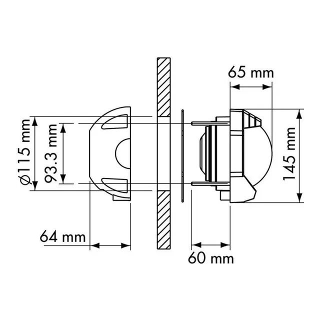 PLASTIMO Compass Plastimo Contest 130 sort rød rose brakett montert 