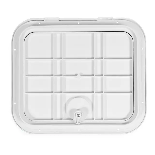 BOMAR Plastluke, Hvit 329 x 379 # 7812 - hengslet - skjult flens 