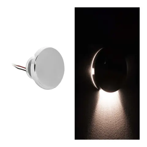 LED Step/d&#248;rk Lys, Rund vanntett 10-30 Volt IP67 - Enveis lysstr&#229;le