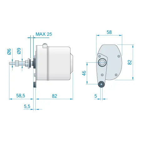 ROCA Viskermotor W5, 12V Liten vinduspusser, 5Nm 